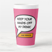 Jouw berichtspraakwolk Leuke retro-stripboek Latte Mok (Voorkant)