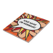 Jouw berichtspraakwolk Leuke retro-stripboek Tegeltje (Zijkant)