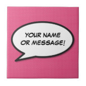 Jouw berichtspraakwolk Leuke retro-stripboek Tegeltje (Voorkant)