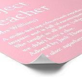 Jouw Beste Leraar Ooit Definitie Roze Poster (Hoek)