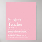Jouw Beste Leraar Ooit Definitie Roze Poster (Voorkant)
