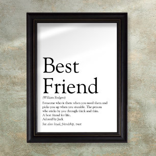 Jouw beste vriend definitie typografisch modern le poster