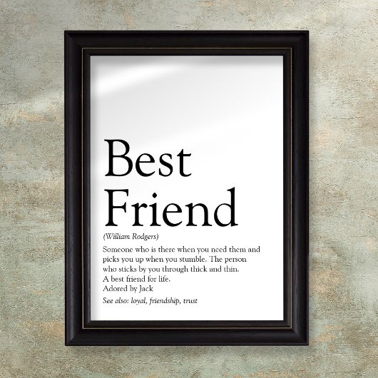 Jouw beste vriend definitie typografisch modern le poster