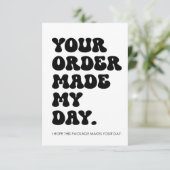 Jouw bestelling maakte mijn dag bedankkaart (Staand voorkant)