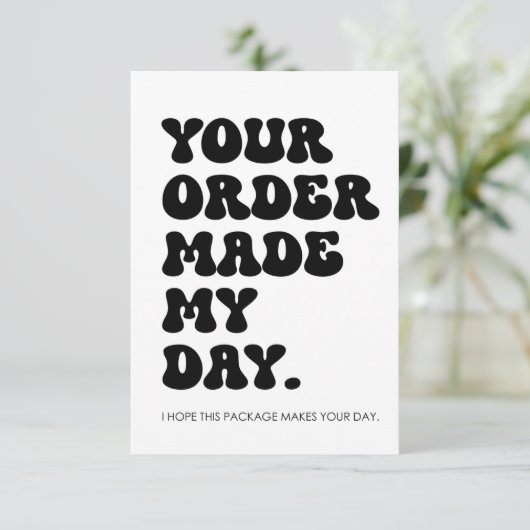 Jouw bestelling maakte mijn dag bedankkaart (Staand voorkant)