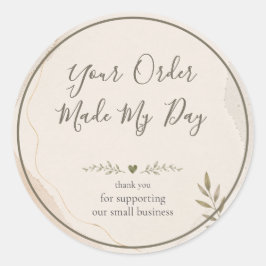 Jouw bestelling maakte mijn dag Minimalistische kl Ronde Sticker