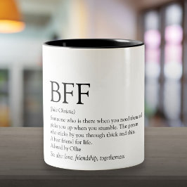 Jouw BFF Definitie Beste Vriend(in) Leuk Modern Tweekleurige Koffiemok