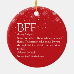 Jouw BFF-definitie Beste vriendin Sneeuwvlokken Ro Keramisch Ornament