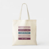 Jouw bijdrage aan het leven Motivatie Tote Bag (Achterkant)