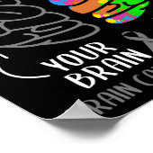 Jouw brein Mijn brein brein Tumor Grey Ribbon Poster (Hoek)