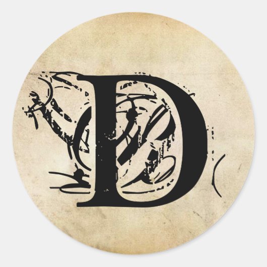 Jouw brief. Aangepast Monogram.  gevoel. Ronde Sticker (Voorkant)