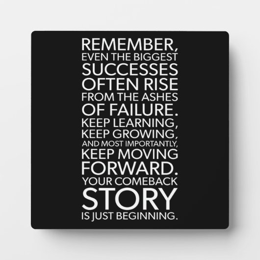 Jouw comeback verhaal - Succes Motivatie Fotoplaat (Voorkant)