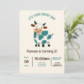 Jouw Dairy Day verjaardagsuitnodigingkaart Kaart (Staand voorkant)