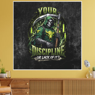 Jouw Discipline of Gebrek daaraan Groene Grunge Oo Canvas Afdruk