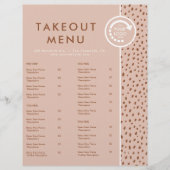 JOUW EIGEN LOGO Beige & Boho Bruin Afhaalmenu Flyer (Voorkant)