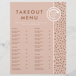 JOUW EIGEN LOGO Beige & Boho Bruin Afhaalmenu Flyer