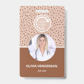 JOUW EIGEN LOGO Beige Foto Badge (Voorzijde)