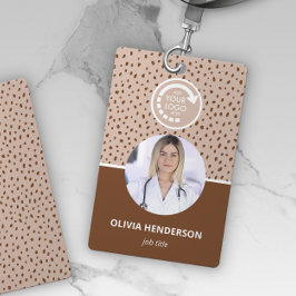 JOUW EIGEN LOGO Beige Foto  Badge