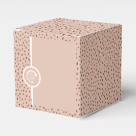 JOUW EIGEN LOGO Boho Beige & Bruine Stippen Favor  Bedankdoosjes