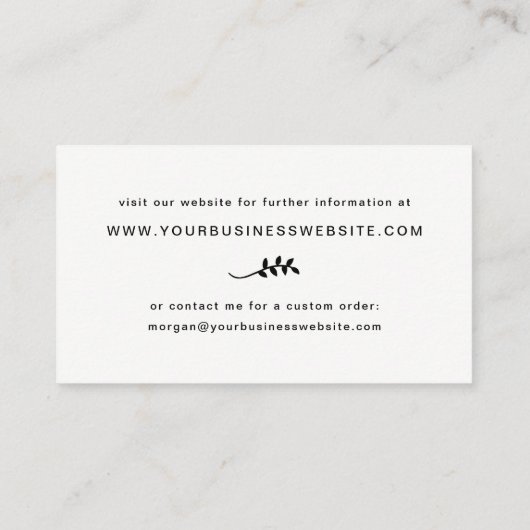 Jouw eigen Logo | Minimalistisch zwart-wit Visitekaartje (Achterkant)