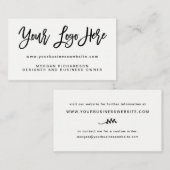 Jouw eigen Logo | Minimalistisch zwart-wit Visitekaartje (Voorkant / Achterkant)