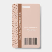 JOUW EIGEN LOGO Trendy Beige Boho Bruin Personeels Badge (Achterkant)