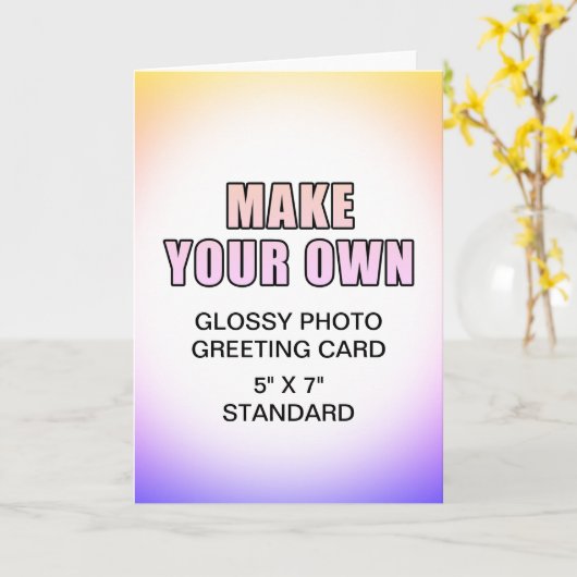 Jouw eigen op maat gemaakte 13 x 18 cm gevouwen kaart (Gele Bloem)