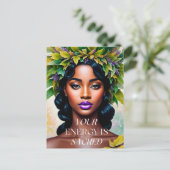 Jouw energie is heilige zwarte vrouw botanische ku briefkaart (Staand voorkant)