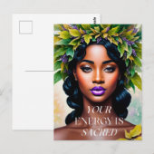 Jouw energie is heilige zwarte vrouw botanische ku briefkaart (Voorkant / Achterkant)