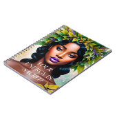 Jouw energie is heilige zwarte vrouw botanische ku notitieboek (Linkerzijde)