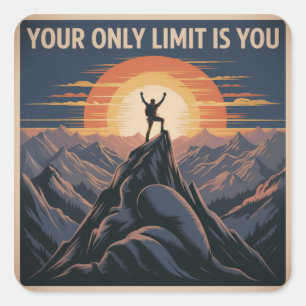 Jouw enige beperking is jezelf vierkante sticker