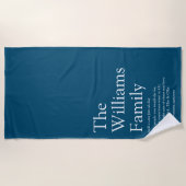 Jouw Familie Definitie Pret Blauw Modern Strandlaken (Voorkant)