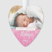 Jouw favoriete babyfoto's eerste kerst ornament (voorkant)