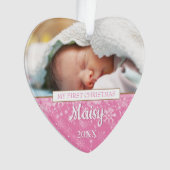 Jouw favoriete babyfoto's eerste kerst ornament (voorkant)