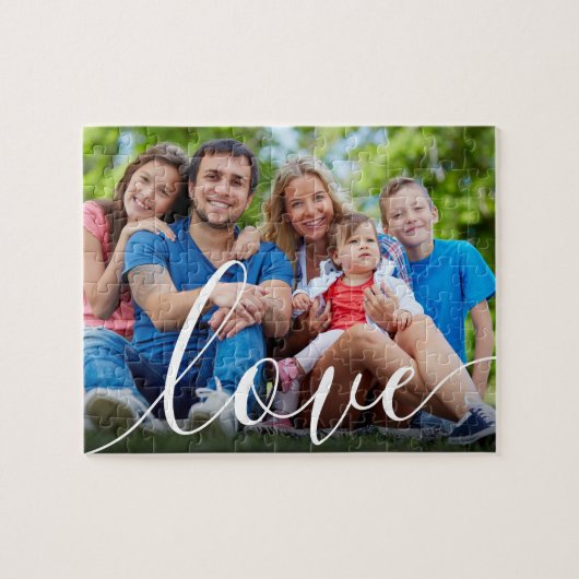 Jouw favoriete gezinsfoto Love Script Legpuzzel (Horizontaal)