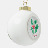 Jouw favoriete icoon Gepersonaliseerde Kerst Holly Keramische Bal Ornament (Links)