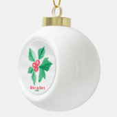 Jouw favoriete icoon Gepersonaliseerde Kerst Holly Keramische Bal Ornament (Rechts)