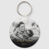 Jouw favoriete stel zwart-wit foto goud sleutelhanger (Voorkant)