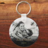 Jouw favoriete stel zwart-wit foto goud sleutelhanger (Voorkant)
