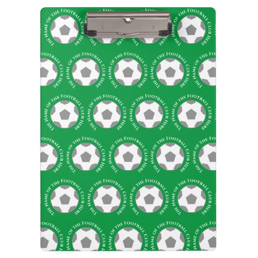 Jouw Football Team in Groene Football Coach Klembord (Voorkant)