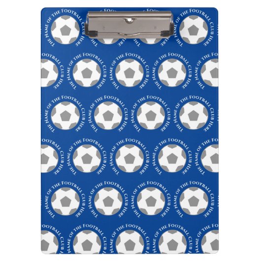 Jouw Football Team in het blauw. Football-coach Klembord (Voorkant)