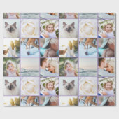 Jouw foto aangepaste rastercollage lavendelpaars cadeaupapier (Vlak)