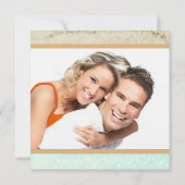 Jouw foto damasten vogelkooi bruiloft save the dat kaart (Achterkant)