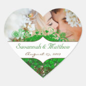 Jouw foto Emerald Heart Leaf Tree Wedding Hart Sticker (Voorkant)