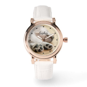 Jouw foto en tekst & stippen klokopleg in elke kle horloge