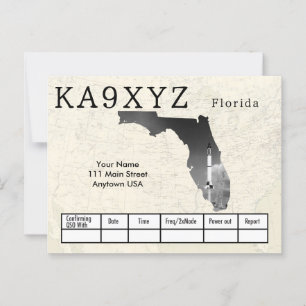 Jouw foto Florida Shaped Cutout Custom QSL Briefkaart