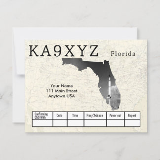 Jouw foto Florida Shaped Cutout Custom QSL Briefkaart