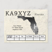 Jouw foto Florida Shaped Cutout Custom QSL Briefkaart (Voorkant)