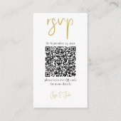 Jouw foto goud QR-code zwart trouw-RSVP Informatiekaartje (Voorkant)