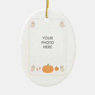 Jouw foto hier Cute Ghost Baby Halloween lijst Keramisch Ornament